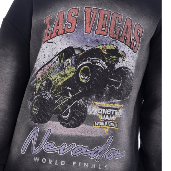 Monster Jam Gravedigger Sweatshirt BOYS SIZE 14-16 Jet Black Mineral Wash NEW - Picture 4 of 7